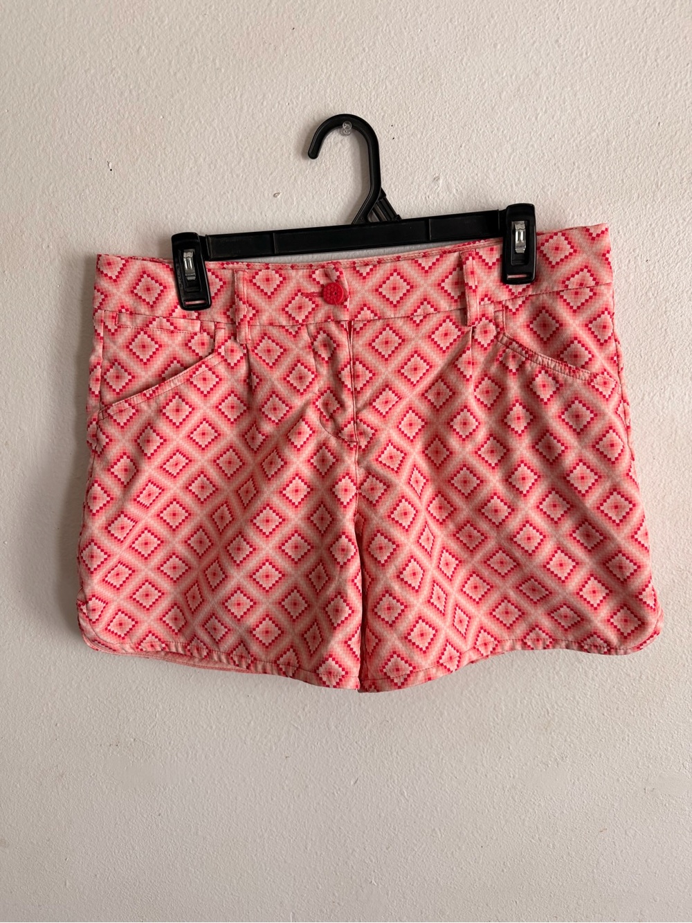 Puma Pink Diamond-Pattern Shorts